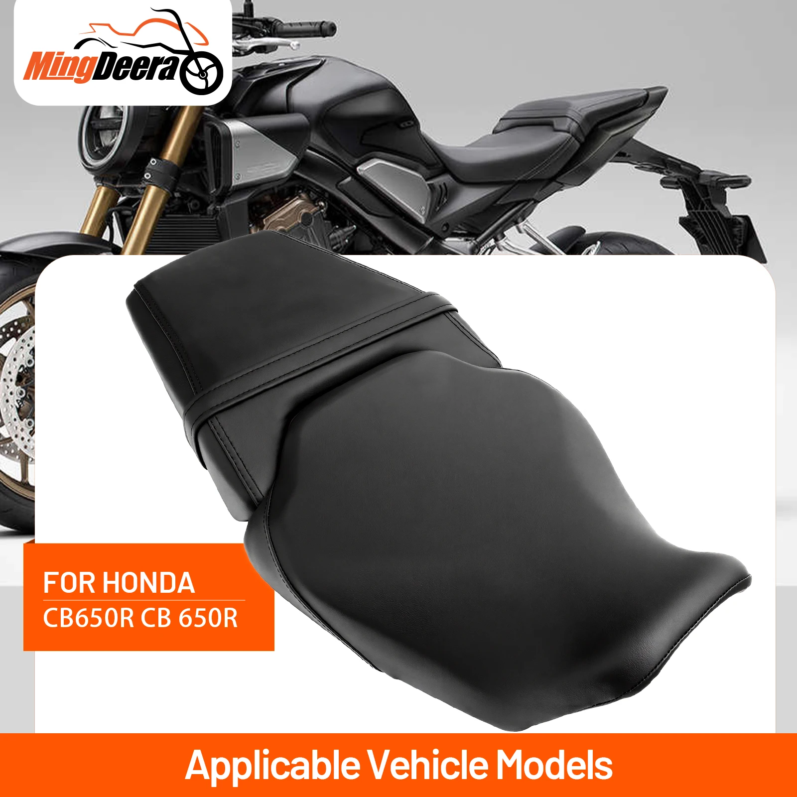

Fit For HONDA CB650R CB650RA 2019-2023 2020 2021 2022 Motorcycle Black Rear Passenger Seat Pillion Cushion Front Rider Driver Se