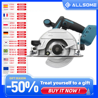 ALLSOME Electric Circular Saw 125mm Saw Blade Brushless Multi-Angle Cutting Suitable For Makita 18v Battery