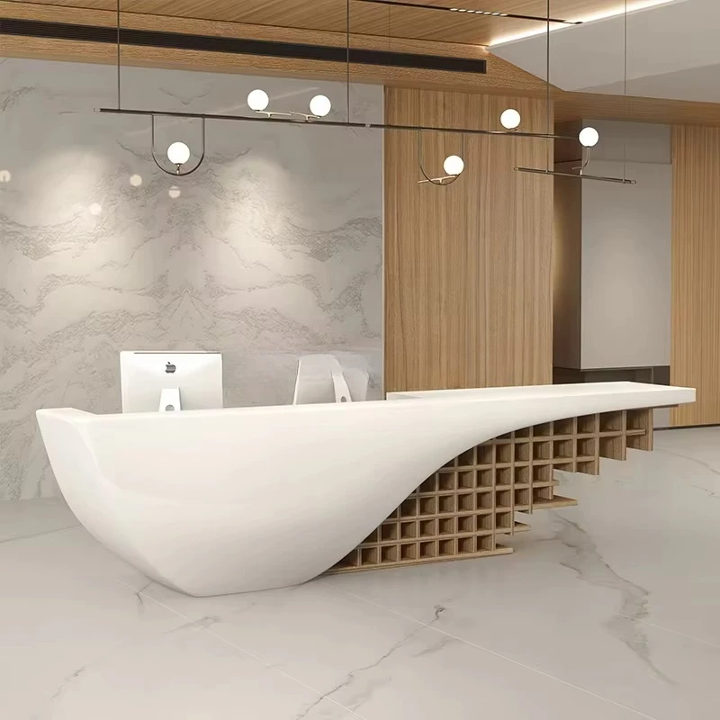 

Customizable Modern Double Color Reception Beauty Salon Spa Cashier Desk