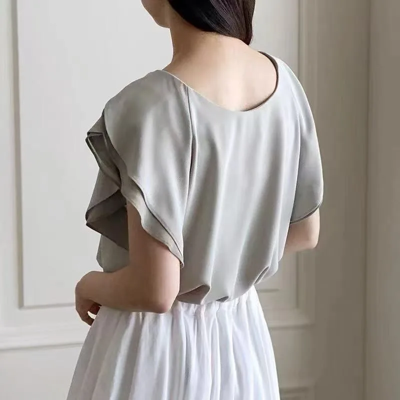 Retro New Chinese Sle irt Summer Trendy Slimming Plumpn Clothing Design Sense Ele Faionable Top Women's irt