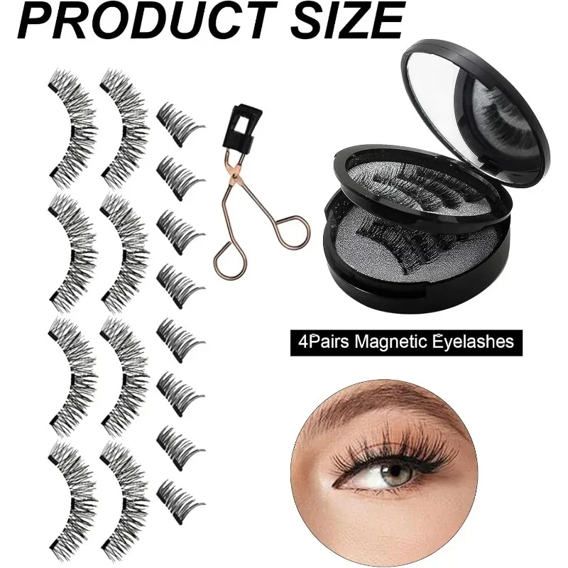 8 個のメイクアップツール防水まつげエクステンションキット再利用可能な磁気まつげキットナチュラルつけまつげつけまつげ