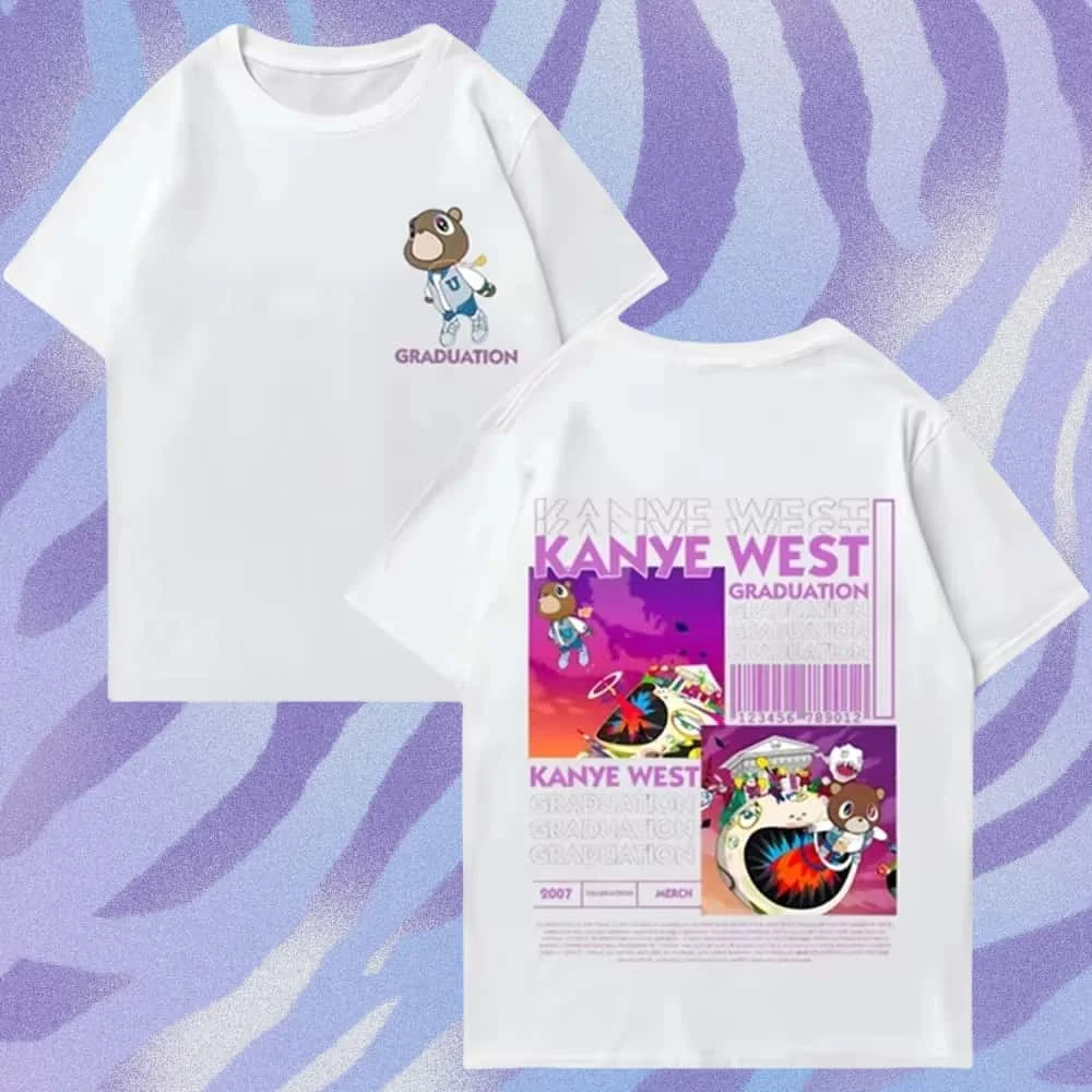 

Новые мужские и женские футболки с принтом из чистого хлопка Kanye West. Модные крутые топы в стиле хип-хоп, футболки с короткими рукавами