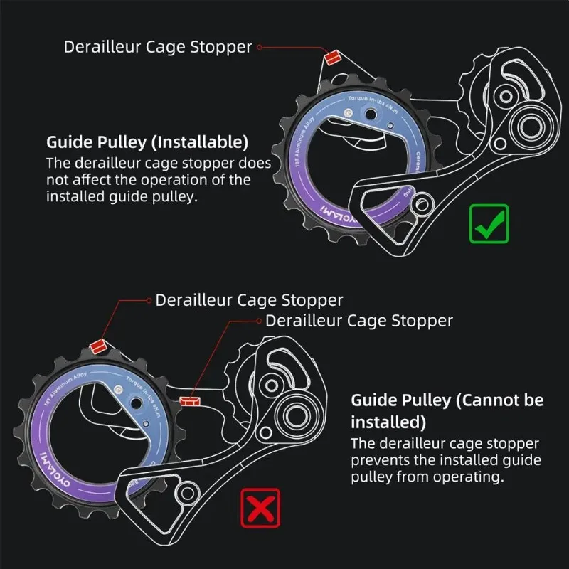 18T Hollow Pulley Wheel Rear Derailleur 9/10/11/12 Speeds Ceramic Bearing Dual-color Oxidation for R8000/7000 Bicycle Parts 2026