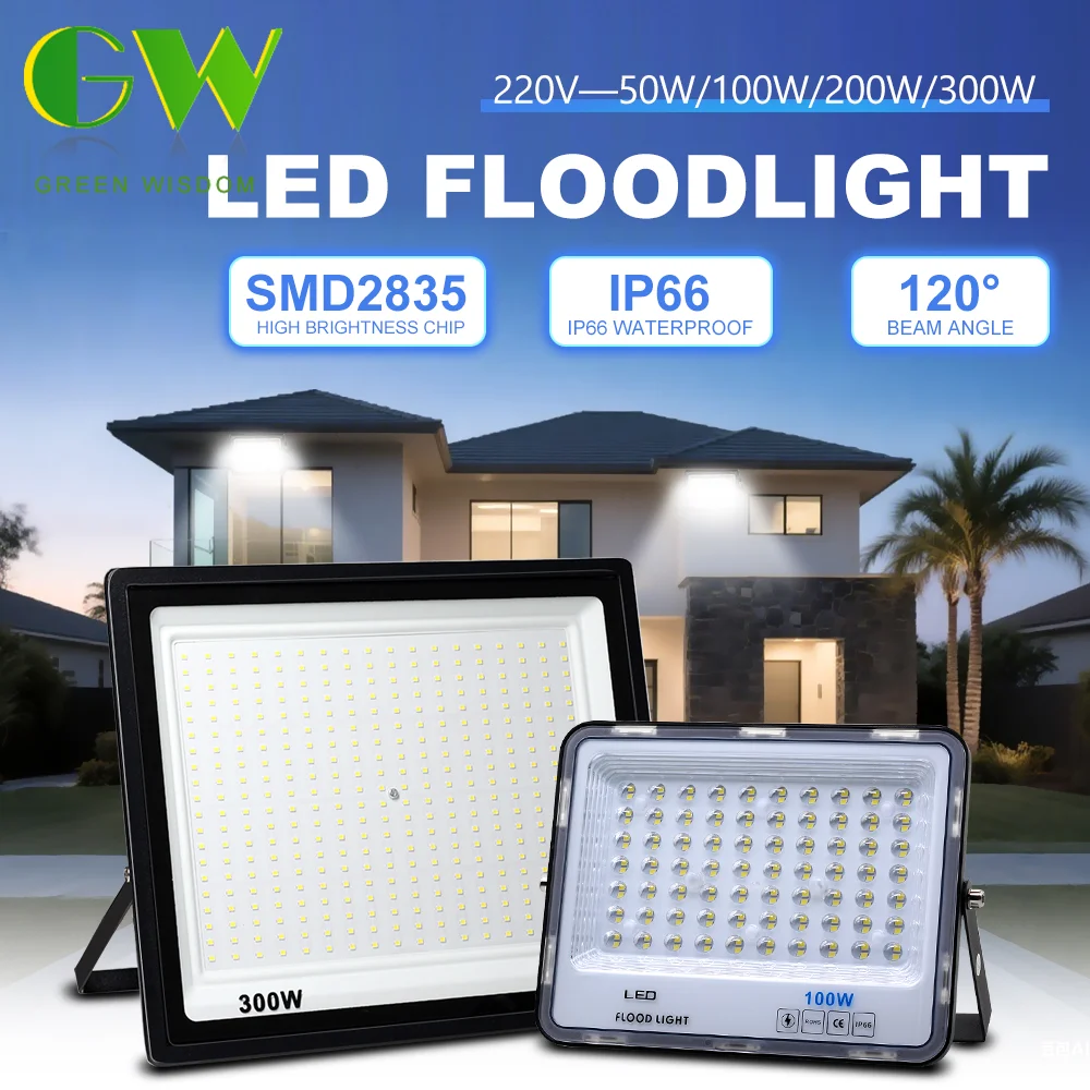 🌴2835 LED Chip PC Clear Cover with Sealing Glue Waterproof Joint 180° Wide Angle Lighting IP66 Waterproof Lens DOB Floodlight