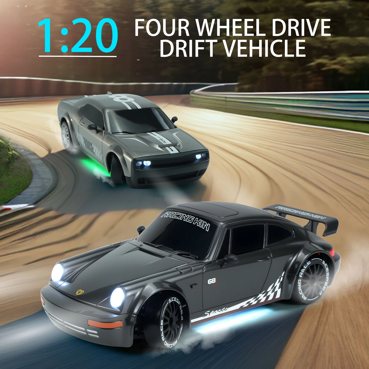 

New RC remote control car drift 1:20 four-wheel drive high-speed racing rechargeable simulation children's toy car model