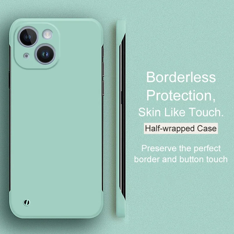 Luxury Borderless Candy Color Hard PC Case For iPhone 16 15 14 Plus 13 12 Mini 11 Pro Max XR 7 8 SE Ultra Thin Matte Back Cover