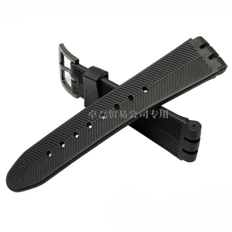 23mm Silicone Rubber Strap for Swatch Watch YOS440 449 401G 447 448 IRONY Sports Waterproof Wristband Tools Bracelet Black Blue