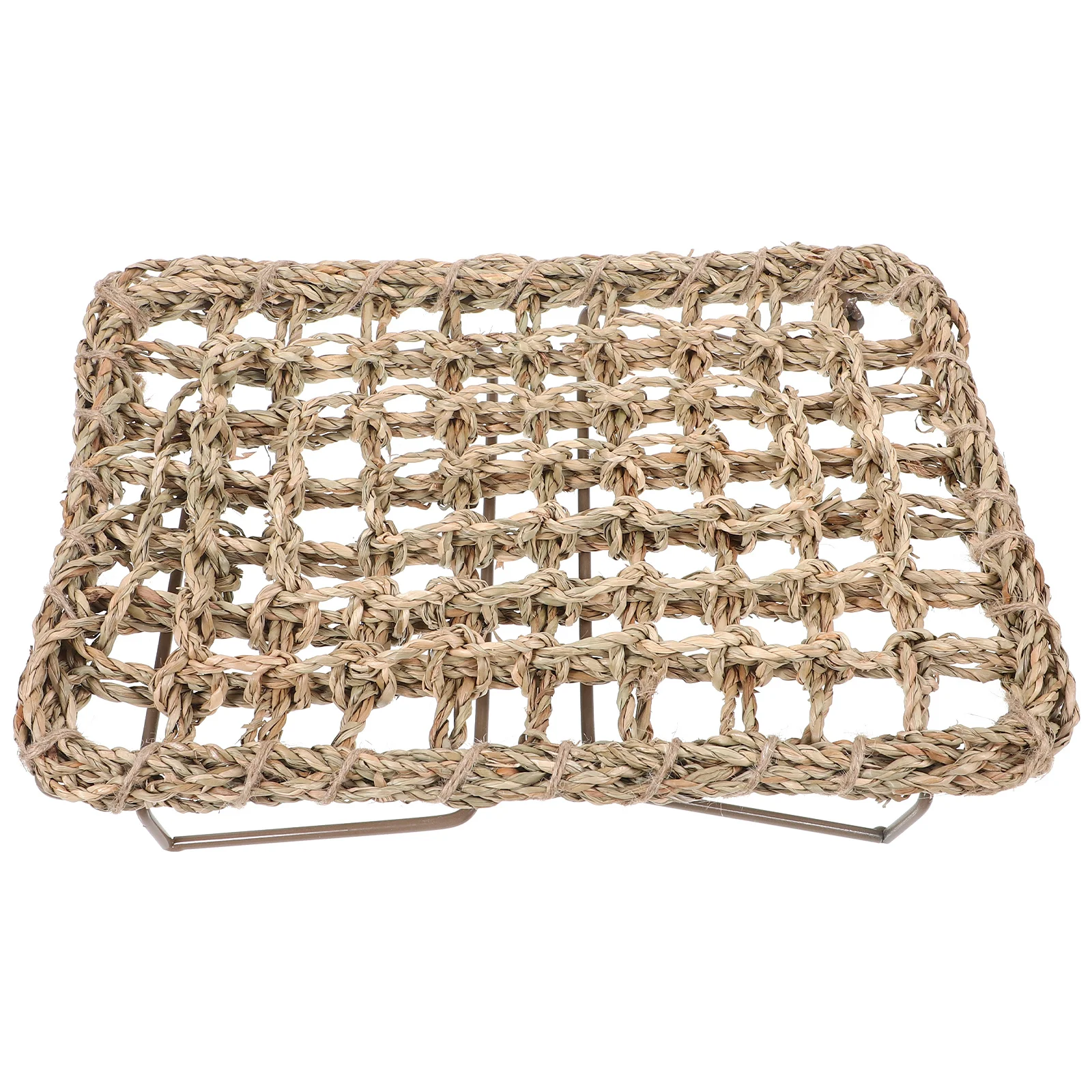 

Reptile Lounger Bed Lizard Hammock Bearded Dragon Woven Straw Sleeping Pet Accessory Mesh Iron Frame Durable Resting Play