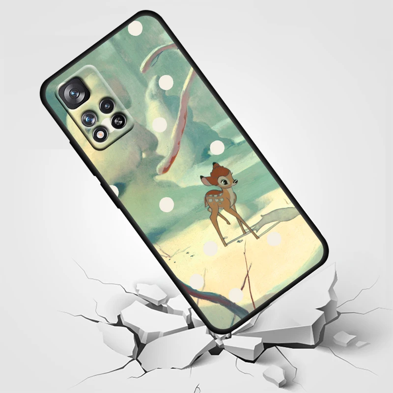 Bambi Disney Anime For Xiaomi Redmi Note 13 12 11 11T 11S 10 10T 9 8 7 6 5  Pro Plus 5G 4G Silicone Black Phone Case Coque Capa