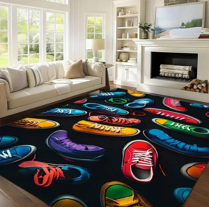 A Single Vibrant Area Rug Resembling A Beach Slipper Suitable for The Living Room Kitchen Bedroom and Garden Decorative Piece