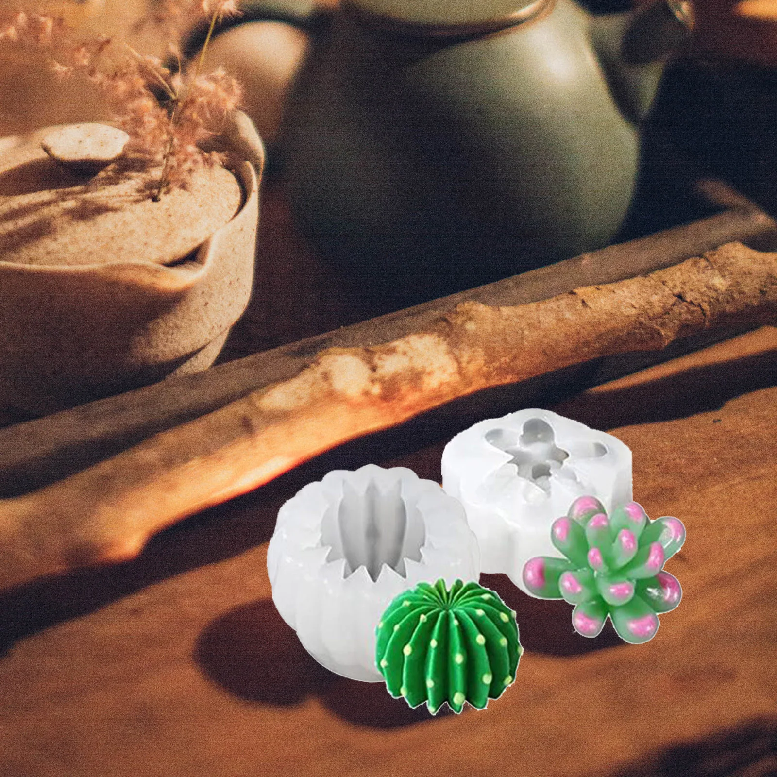 

9Pcs Silicone Cactus Mold Succulent Craft Molds 3D Candle Making Tools for DIY Gifts