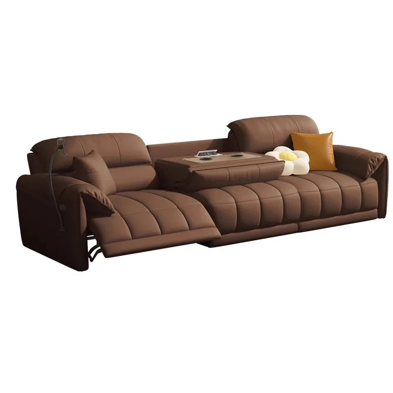 

Modern 3 Seater Electric Recliner Sofa Living Room Leather Reclining Home Theater Sofa Set