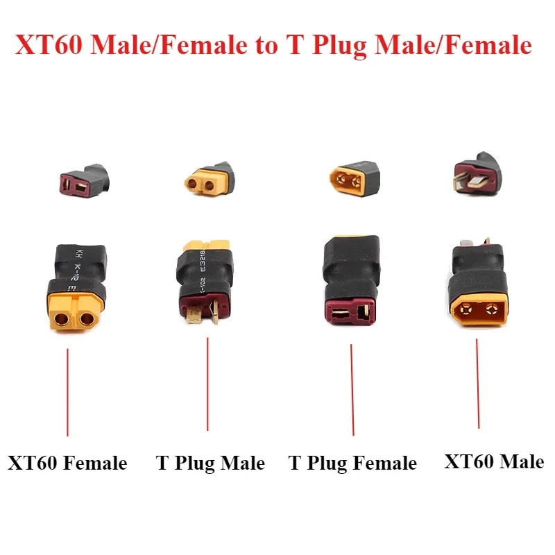 

XT60 Male Plug to T Male / T Female Plug to XT60 Female Adapter For RC Helicopter Quadcopter LiPo Battery Plug Connector Parts