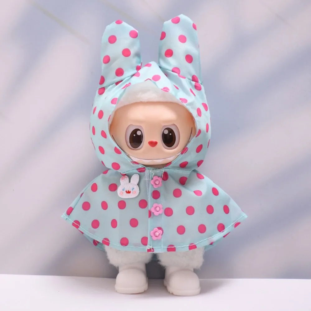

Одежда для Labubu V1/v2/v3, летняя кукольная одежда для 17 см, плащ с заячьими ушками для наряда Labubu, одежда для Labubu «сделай сам», Gif