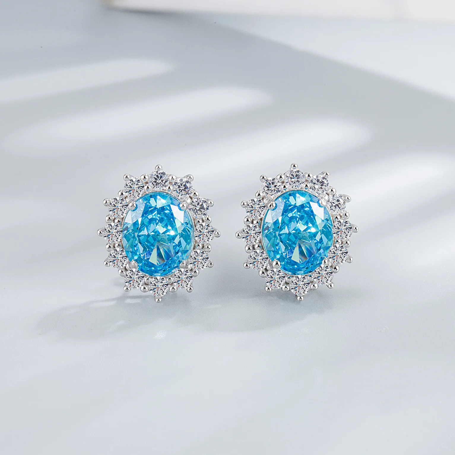 

Pear Natural Blue Topaz 925 Sterling Silver Water Drop Stud Earrings for Woman Statement Colorful Gemstone Jewelry Oorbellen