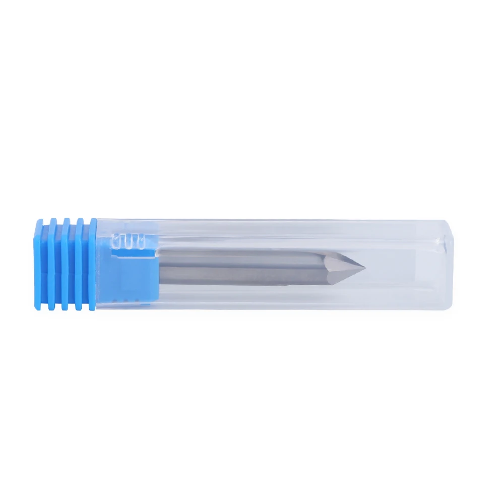6.35Mm Shank Integral คาร์ไบด์ CNC Router Bit หัวเจาะชี้60 ° 90 ° งานไม้ Slotting Tool V-ประเภทเครื่องตัด