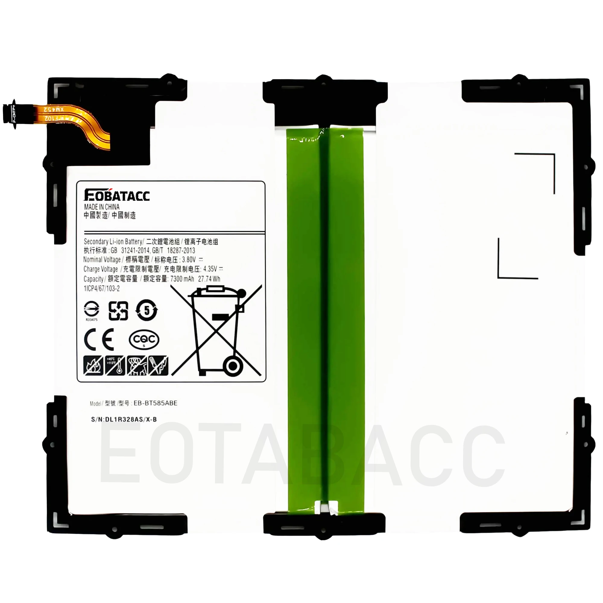 2026 Years EOBATACC 100% New EB-BT585ABE 7300mAh Battery For Galaxy T T580 SM-T585C T585 T580N Tablet Battery +Free Tools
