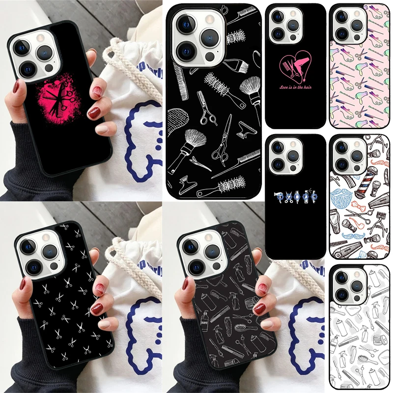 Love Hair Stylist Tools Cover For iPhone 16 13 14 15 Pro Max 12 Mini 11 15 Pro Max 6 7 8 Plus Max SE 2020 Phone Case