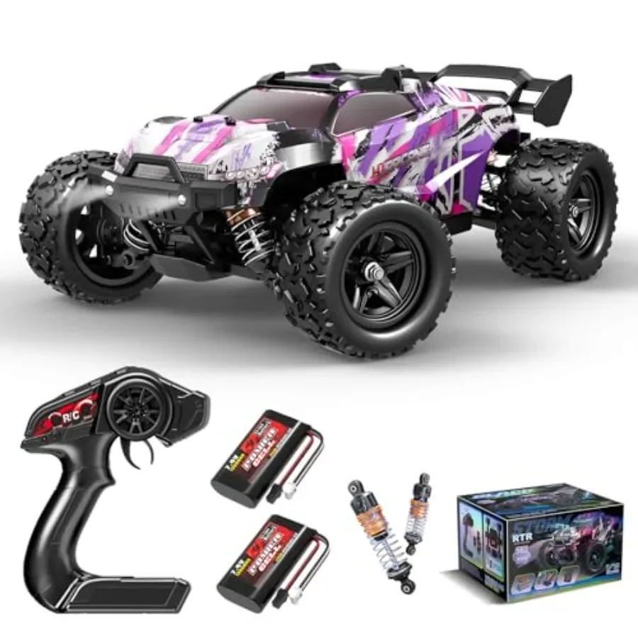 

Pink Remote Control Car for Girls: 1:18 Scale 4WD Off-Road RC Truck, 40+ KM/H Speed, Includes 2 Rechargeable Batteries Gift for
