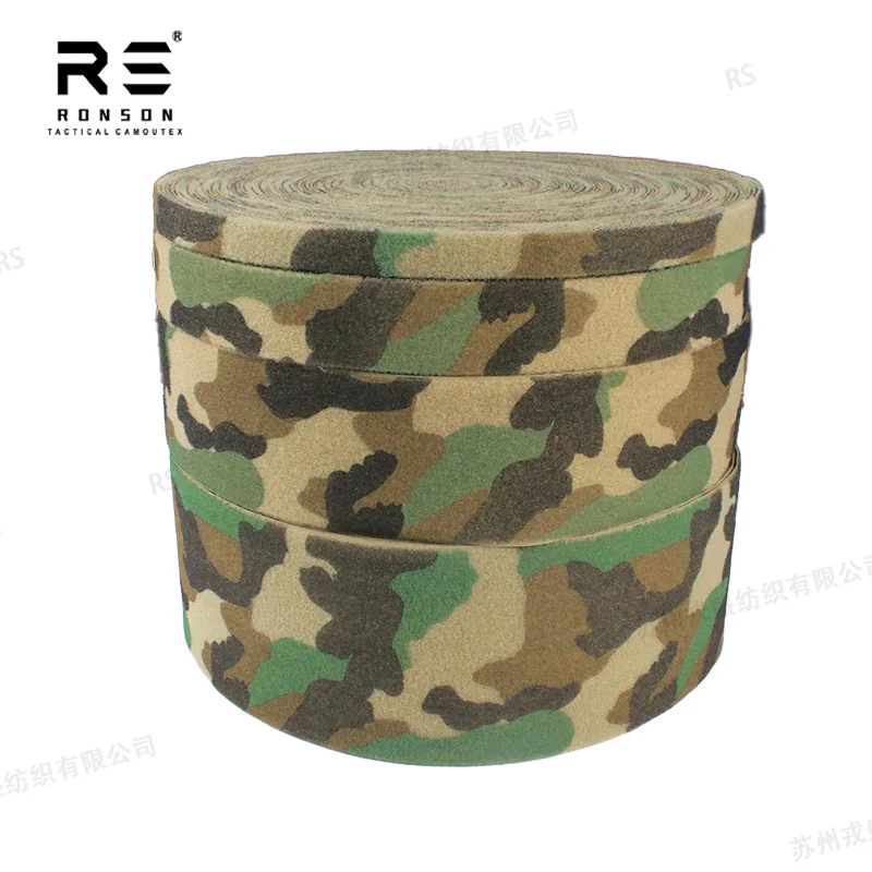 M81 Woodland camuflaje impreso 4 pulgadas Nylon para cinta de sujeción de bucle de Velcro Material ecológico para engranajes tácticos gran oferta