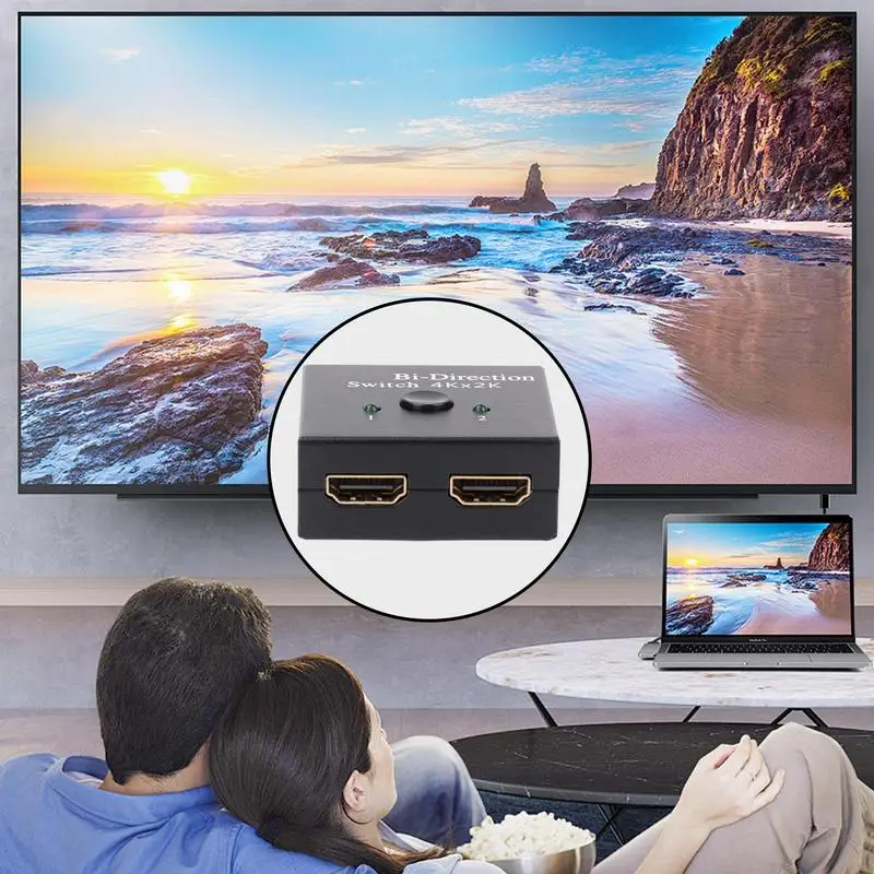 High-Definition Multimedia Interface Splitter Bidirectionele 4K 30Hz Display Poort Switcher Aluminium Legering Splitter Ondersteunt 4K 3d