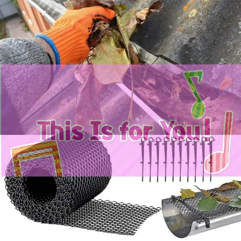 Easy Install Gutter Guard Mesh Roll With 10 Hooks Plastic Leaffilter Bird Blocker Net Anti-Blocking For Roof Gutters Downspouts