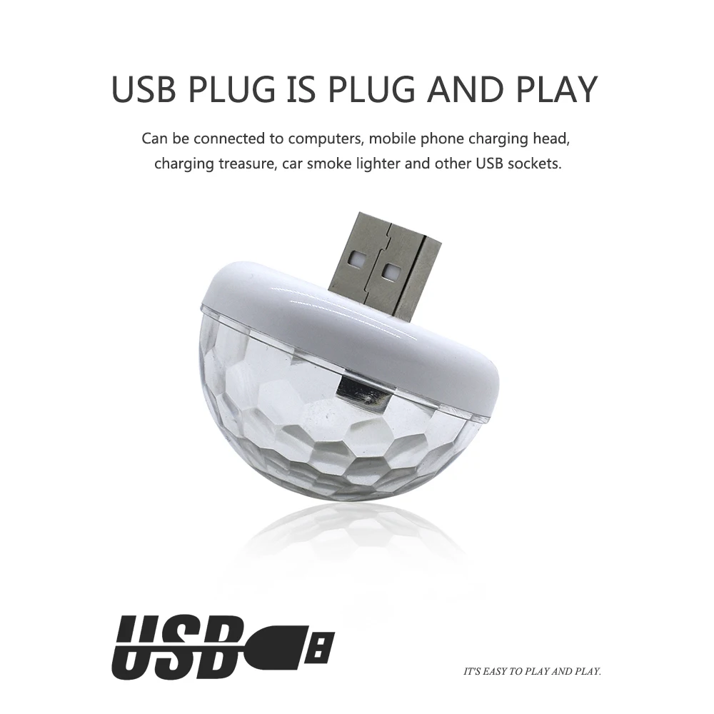 

USB светодиодный автомобильный светильник для домашвечерние, новый год, Рождество, Хэллоуин, светящиеся шары, бар, бальная комната Светильник, s-вспышка, светильник