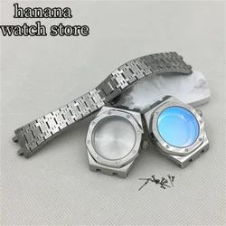 BLIGER 42.5mm octagonal silver case stainless steel bracelet with NH35 NH36 NH72 PT5000 movement sapphire glass