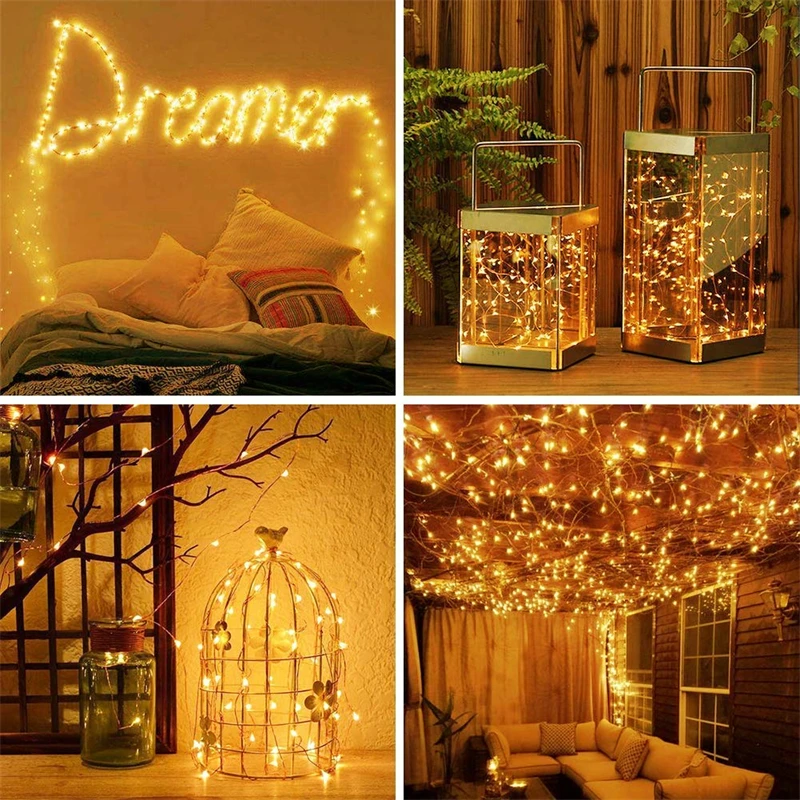 LED Solar String Licht Outdoor Garten Lichterkette Led Twinkle Wasserdichte Lampe für Weihnachten Party Decor 7m/12m/22m/32m/52m/102m – Detail 8