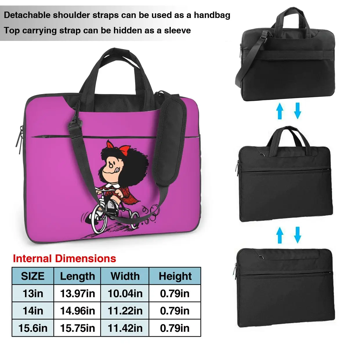 Laptop Sleeve Bag Mafada Rides A Bicycle Protective Briefcase Bag Cute Funny For Macbook Air 13 14 15 15.6 Stylish Computer Case