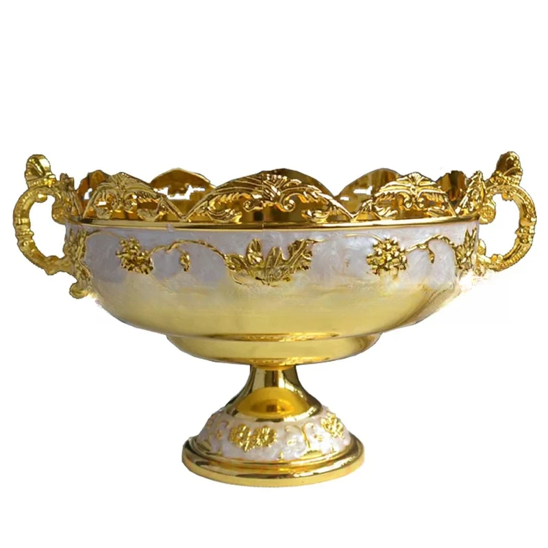 

for Fashion Quality Alloy Luxury Fashion Home Fruit Plate Decoration Candy Plate Dish Snack Plate Snack Bowl European Style