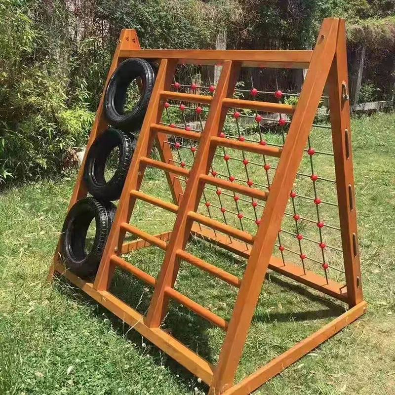 Small Size Kids Wooden Outdoor Playground Multifunction Outdoor Amusement Park Wooden Equipment for Childrenpromote sales