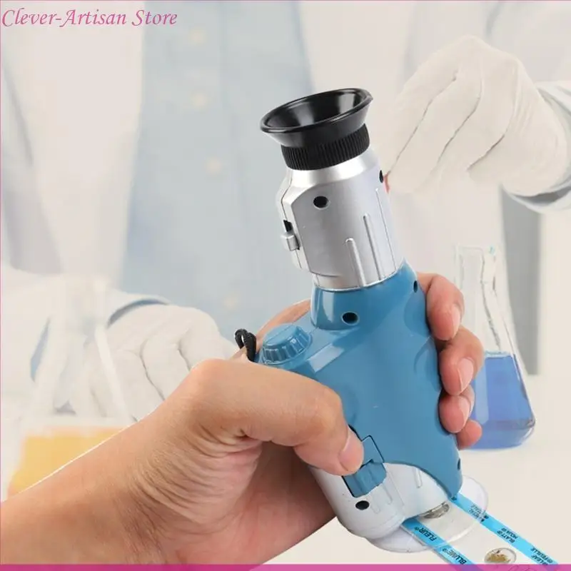 E06B Kids Handheld Microscoop met LED-licht 20x-60x Science Experiment for Children Outdoor Adventure Microscope Cadeau