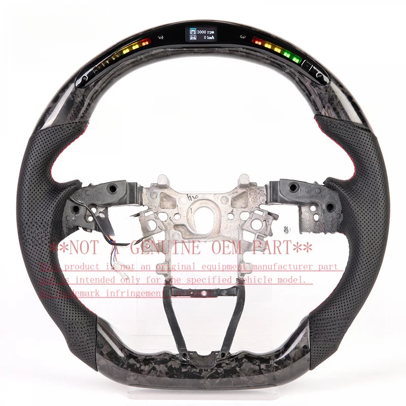 For Honda 10th Gen Accord Multi Function LED Forged Carbon Fiber Modified Steering Wheel Horn Cover