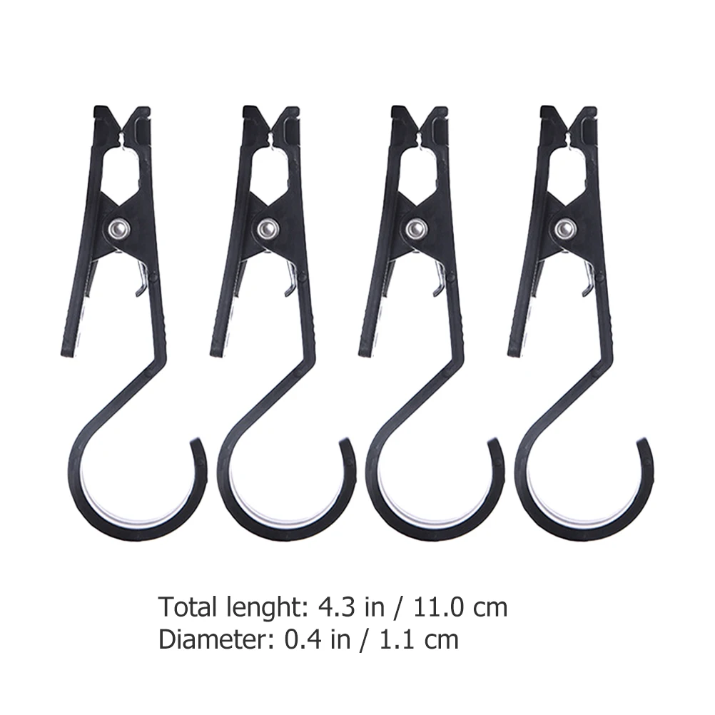 

4pcs Tent Hooks Heavy Duty Outdoor Tarp Clips Multi Functional Canopy Clamps Lightweight Durable Plastic Camping Accessories