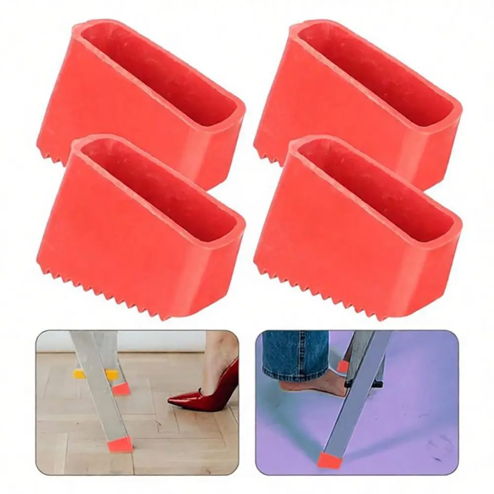 Anti Slip Rubber Cover For Aluminum Ladder Feet Protective Pads Wear Resistant Floor Mats Replacement Ladder Hardware