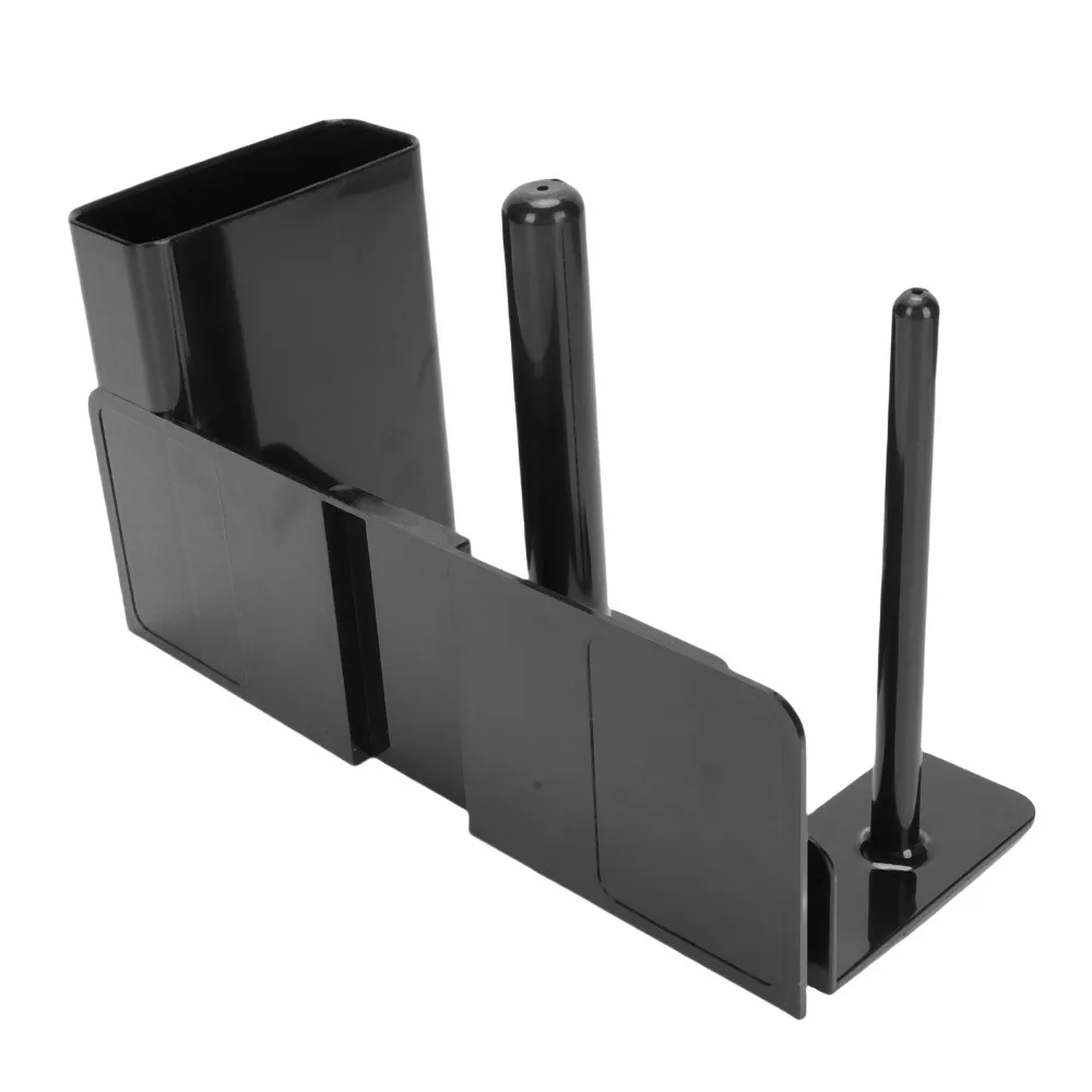 Convenient ABS Cup and Lid Holder Black 3 In 1 Straw Organizer with Compartment ABS Material Side Mounted Rack Space Saving