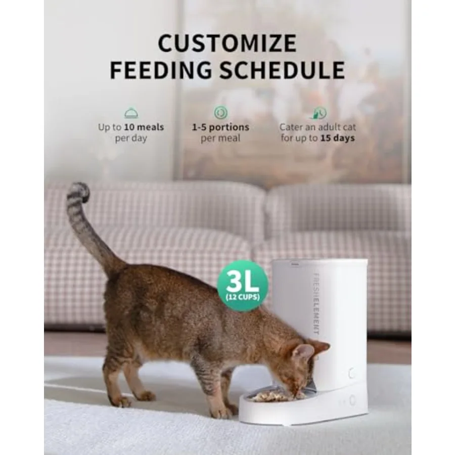 【Spot goods】Automatic Cat Feeder 2.4G WiFi Automatic Dog Feeder App Control Pet Food Dispenser with Triple Fresh-Lock System Up view 3