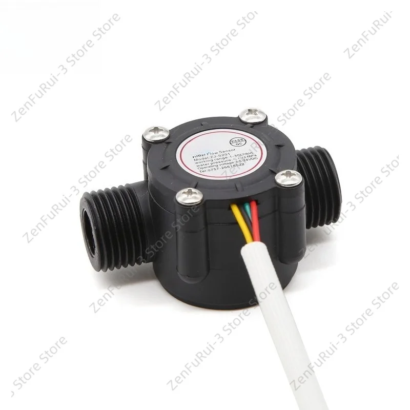G1 2 4 Point Hall Water Flow Sensor 4 Wire With Temperature Detection For Solar Water Heater Liquid Measuring Equipment