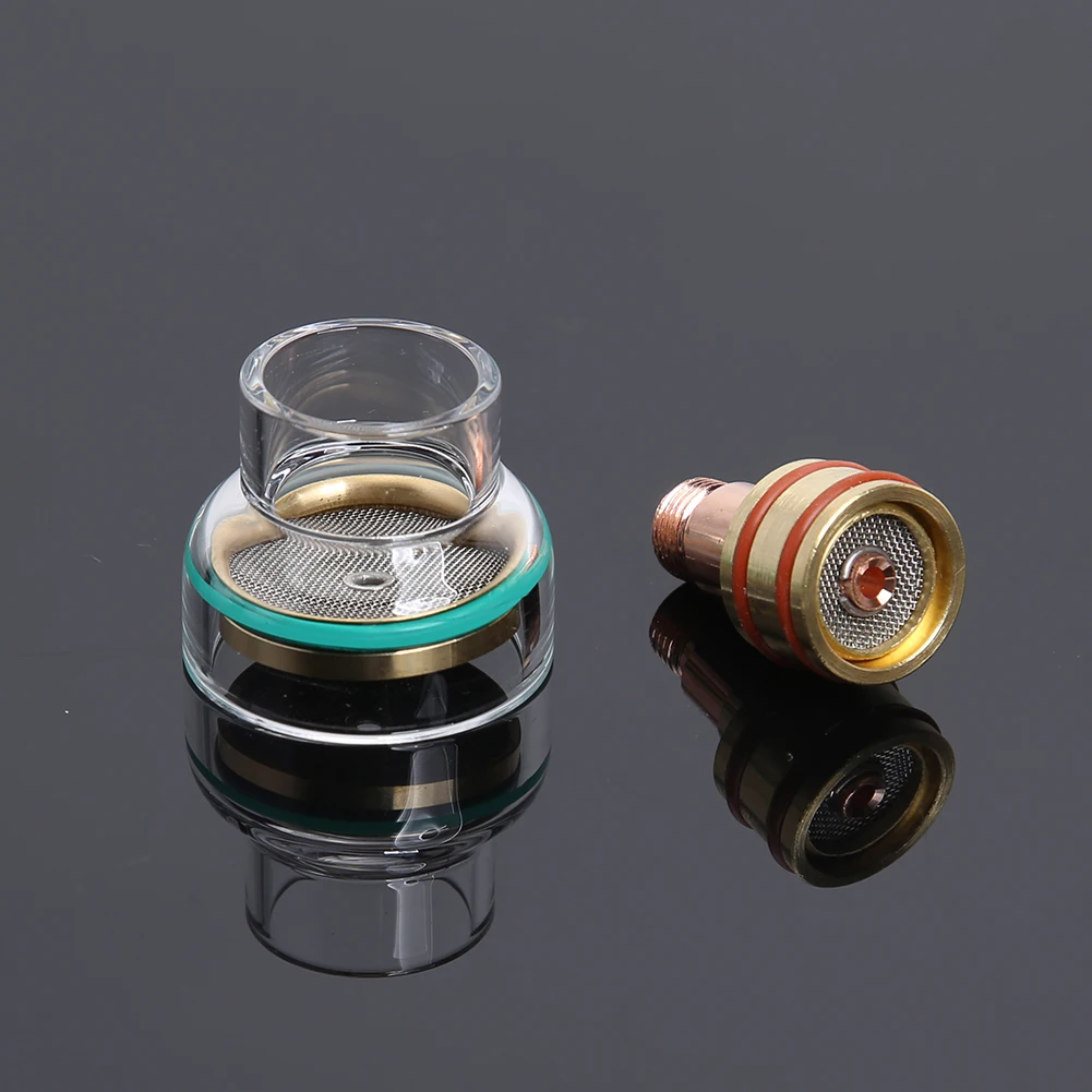 1.6mm/2.4mm TIG Welding Torch Kits Glass Collet Gas Lens Nozzles TFM53NCN Argon Arc Torch with Transparent Protective Cup