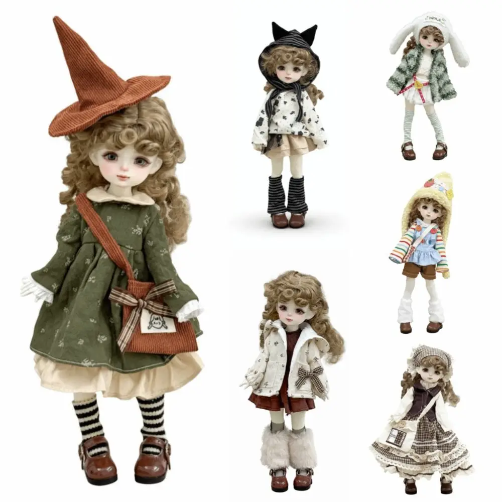 30cm Height BJD Doll Clothes High Heel Elegant Dress Princess Figurine Clothing 6 Pointed Ball Joint Doll Dress Gift for Girls