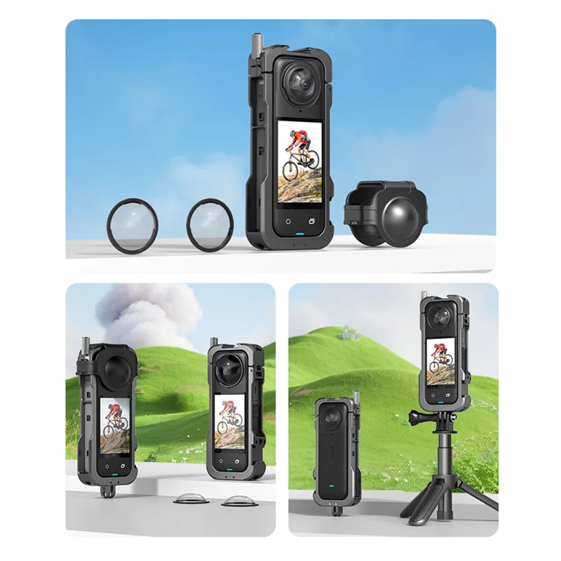 AK51-Hepail For Metal  Cage For Insta360 X4 Protective Expansion Case For Insta 360 X4 Action Camera Accessories