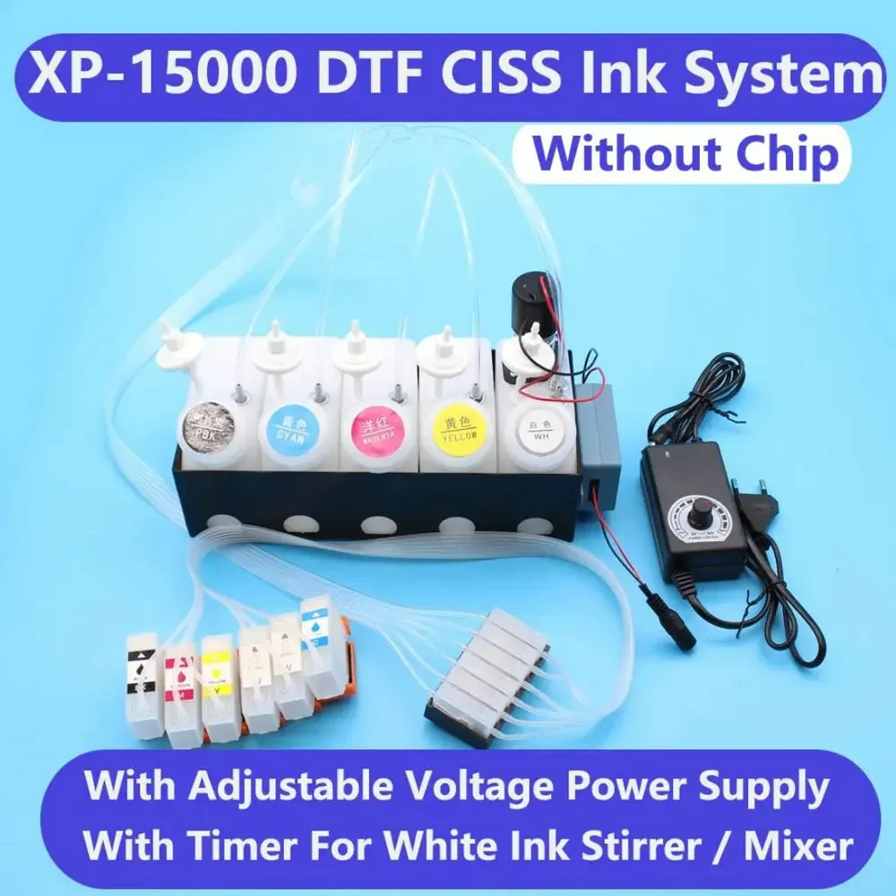 XP15000 Printer DTF CISS Ink System Kit For Epson XP 15000 DTF Ink Supply Dtf XP-15000 White Ink Tank Adjust Speed Stirrer Timer