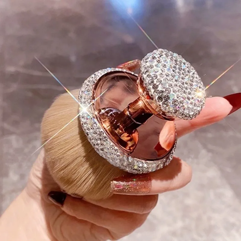 Portable Sparkling Rhinestone Makeup Brush Professional Loose Powder Blush Cosmetic Brush Tools