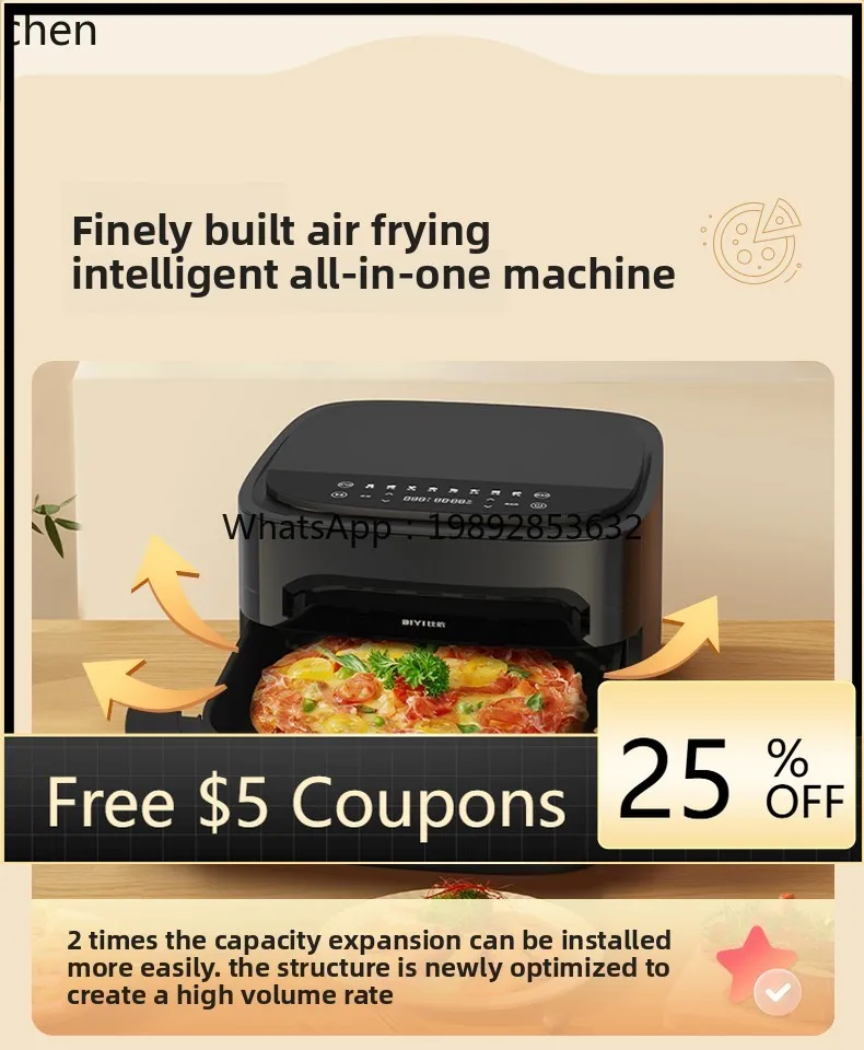 

P28 Air Fryer Household Large Capacity Convenient Pizza Machine Visual Electric Oven