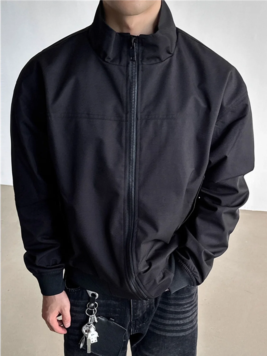 Men's Flight Jacket Three-Proof American Style Spring Autumn Cleanfit Short Coat Stand Collar Windproof Fashionable Casual