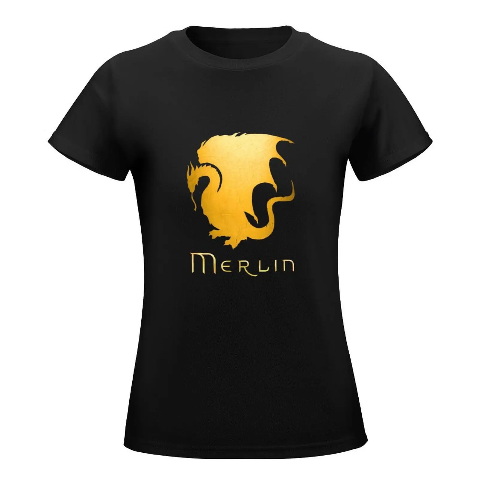 Merlin Pendragon Sigil T-Shirt Female clothing plus size tops blanks Top Women