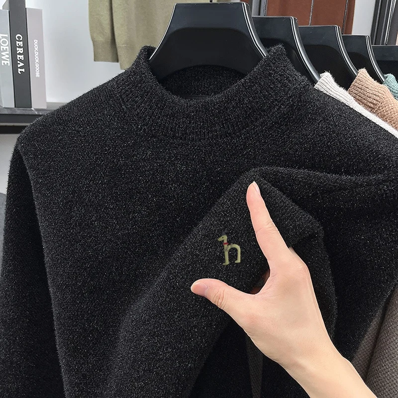 مصمم الأصلي الرجال س الرقبة البلوز تريكو شتاء جديد وصول الكلب طباعة الصوف مبطن الدجاج الدافئة عادية تنوعا الرجالية