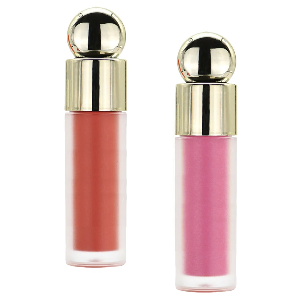 Rubor en crema suave para cara, labio, acabado húmedo brillante, colorete ligero, resistente al sudor, mezcla hecha, fácil, Natural, 2 uds.