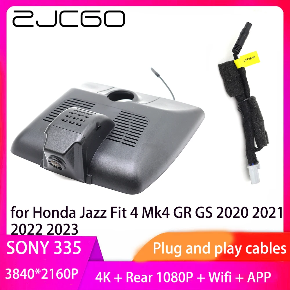 

ZJCGO Plug and Play DVR Dash Cam UHD 4K 2160P Video Recorder for Honda Jazz Fit 4 Mk4 GR GS 2020 2021 2022 2023